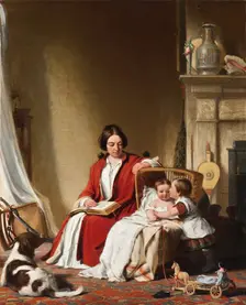 Mrs. Bradford Ripley Alden and her Children, 1852. Creator: Robert Walter Weir