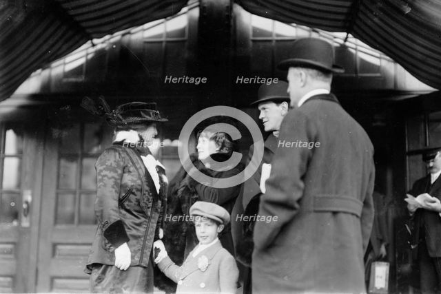 Mrs. C.D. Gibson -- Mrs. W. Astor & son, between c1910 and c1915. Creator: Bain News Service.
