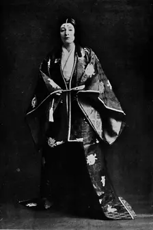 Mrs. Charles Burnett in a 15th-Century Japanese Court costume. Mrs. Burnett's poems written in Japa Artist: Julian Leonard Street