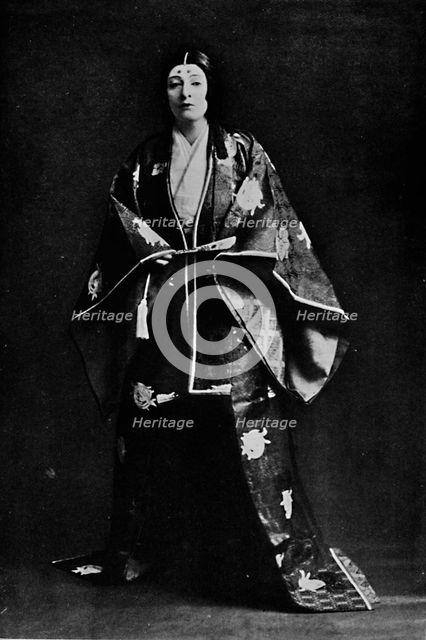 'Mrs. Charles Burnett in a 15th-Century Japanese Court costume. Mrs. Burnett's poems written in Japa Artist: Julian Leonard Street.