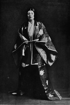 Mrs. Charles Burnett in a 15th-Century Japanese Court costume. Mrs. Burnett's poems written in Japa Artist: Julian Leonard Street