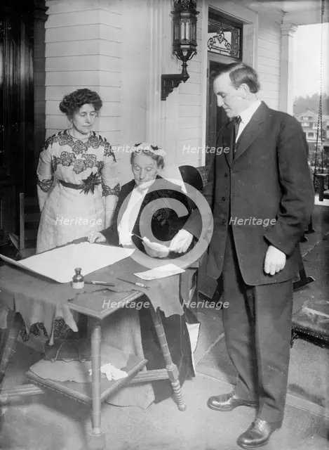 Mrs. Coe, Mrs. Duniway, Gov. West, between c1910 and c1915. Creator: Bain News Service.