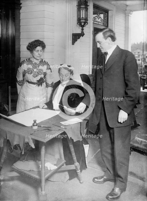 Mrs. Coe, Mrs. Duniway, Gov. West, between c1910 and c1915. Creator: Bain News Service.