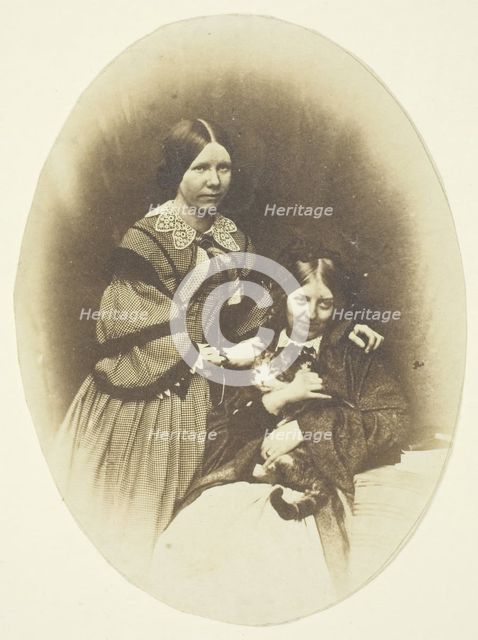 Mrs. Craik Holding Cat, c. 1858. Creators: Unknown, Benjamin Mulock.