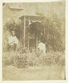 Mrs. Craik in Outdoor Garden, 1848/60. Creators: Unknown, Benjamin Mulock