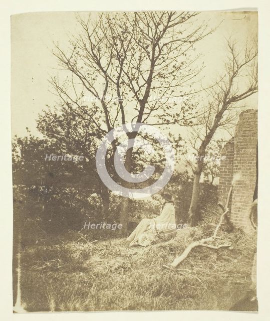 Mrs. Craik Seated Outdoors, 1850/59. Creators: Unknown, Benjamin Mulock.