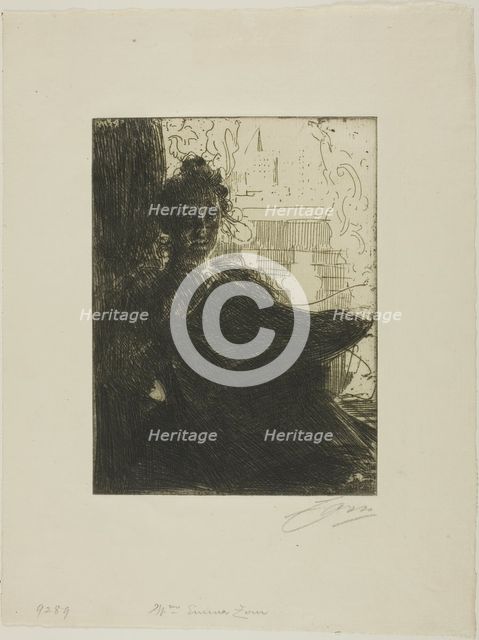 Mrs. Emma Zorn, 1900. Creator: Anders Leonard Zorn.