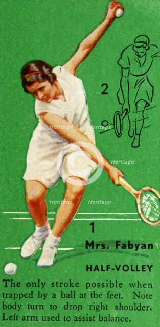 'Mrs. Fabyan - Half-Volley', c1935. Creator: Unknown.