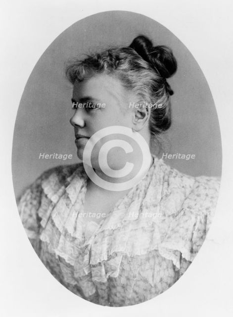 Mrs. Fanny Holmes, head-and-shoulders portrait, facing left, between 1890 and 1910. Creator: Frances Benjamin Johnston.