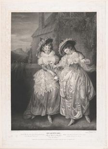 Mrs. Ford and Mrs Page (Shakespeare, Merry Wives of Windsor, Act 2, Scene 1), 1793. Creator: Robert Thew