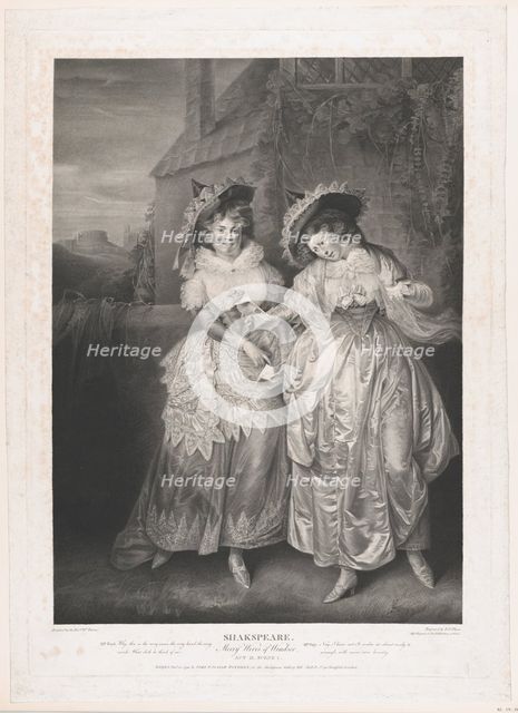 Mrs. Ford and Mrs Page (Shakespeare, Merry Wives of Windsor, Act 2, Scene 1), 1793. Creator: Robert Thew.