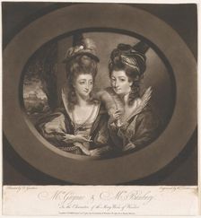 Mrs. Gwyn & Mrs. Bunbury in the Characters of The Merry Wives of Windsor, 1780.. Creator: William Dickinson