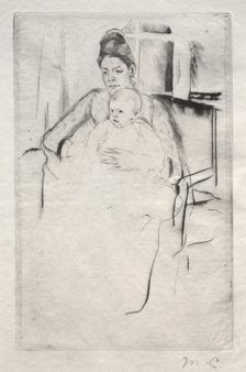 Mrs. Gardner Cassatt and Her Baby Seated near a Window, c. 1887. Creator: Mary Cassatt (American, 1844-1926)