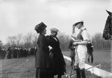 Mrs. Geo. Gould & Buckmaster on polo field, 1911. Creator: Bain News Service