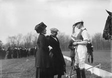 Mrs. Geo. Gould & Buckmaster on polo field, 1911. Creator: Bain News Service