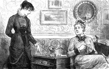 "...Mrs. Goodhart...says with a sigh...'I've no patience with Mr. Wildair"..., 1881 Creator: Joseph Swain