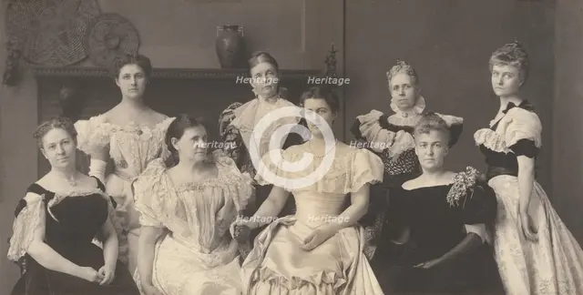 Mrs. Grover Cleveland and the Wives of Members of President Grover Cleveland's Cabinet, 1897. Creator: Frances Benjamin Johnston.