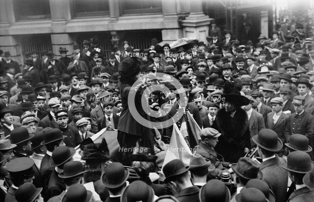 Mrs. H.S. Blatch in Wall St., between c1910 and c1915. Creator: Bain News Service.