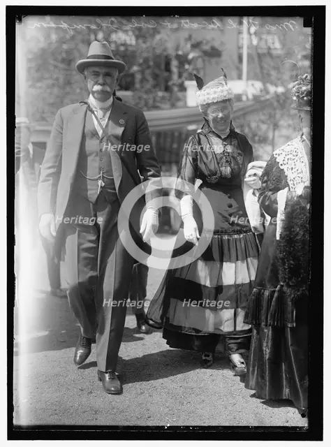 Mrs. Hugh L. Scott with Colonel Thompson, between 1910 and 1917. Creator: Harris & Ewing.