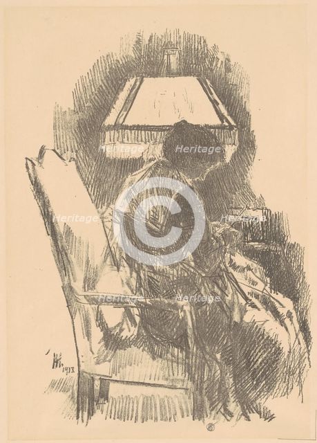 Mrs. Hassam Knitting (large), 1918. Creator: Frederick Childe Hassam.