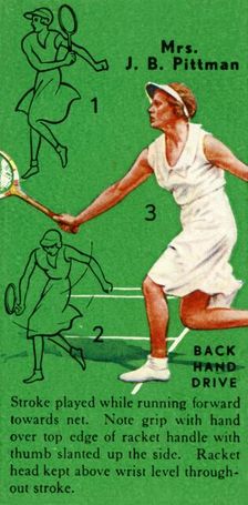 Mrs. J. B. Pittman - Backhand Drive c1935. Creator: Unknown