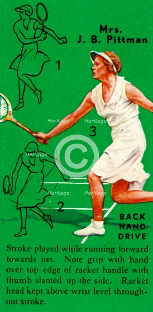 'Mrs. J. B. Pittman - Backhand Drive', c1935. Creator: Unknown.
