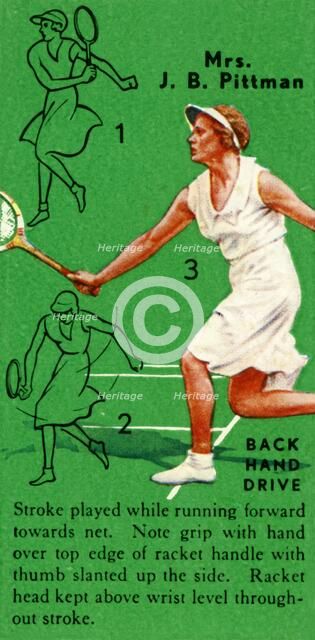 'Mrs. J. B. Pittman - Backhand Drive', c1935. Creator: Unknown.