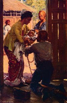 Mrs. Judson Takes Her Child To Her Chained Husband c1912