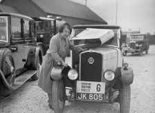 Mrs JW McClintock with her Triumph saloon at the B&HMC Brighton Motor Rally, 1930. Artist: Bill Brunell