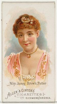 Mrs. James Brown Potter, from World's Beauties, Series 1 (N26) for Allen & Ginter Cigarett..., 1888. Creator: Allen & Ginter
