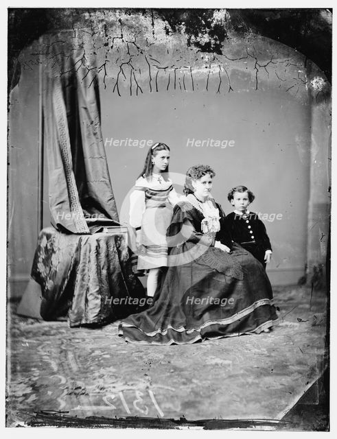 Mrs. John A. Logan and children, between 1860 and 1875. Creator: Unknown.