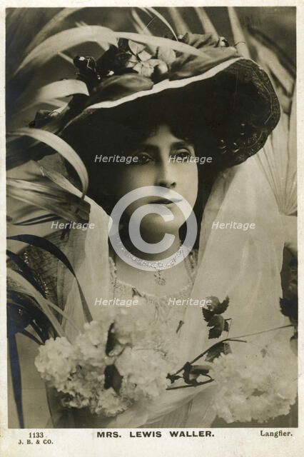 Mrs Lewis Waller, English actress, c1906. Artist: Langfier Photo