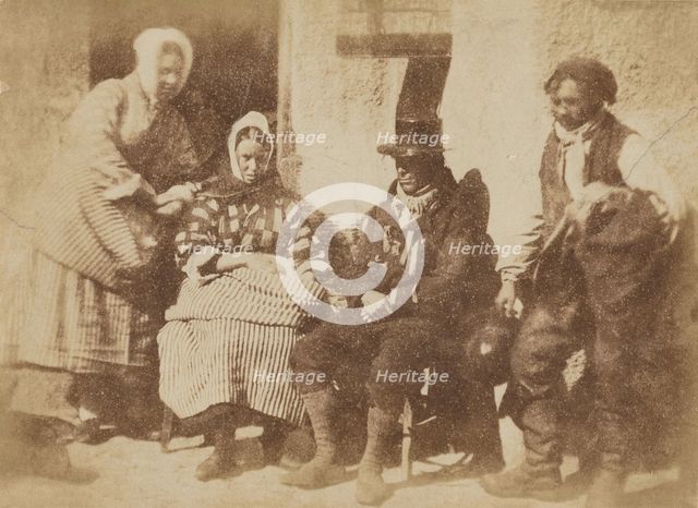 Mrs Logan, Mrs Seton and two unknown men, 1843-1848. Creator: Hill & Adamson.