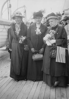 Mrs. P. Lawrence, Jane Addams, Mrs. Lewis F. Post, between c1910 and c1915. Creator: Bain News Service