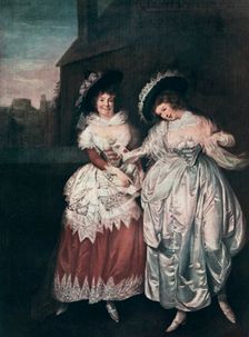 Mrs Page and Mrs Ford Reading Falstaff's Love Letters late 18th-early 19th century (1912).Artist: Matthew William Peters