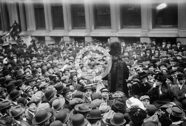 Mrs. Pankhurst in Wall St., 1911. Creator: Bain News Service.