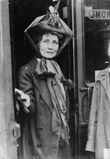 Mrs. Pankhurst in doorway, 1913. Creator: Bain News Service