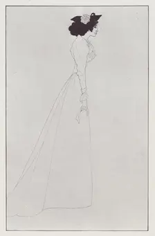 Mrs Patrick Campbell, 1894. Creator: Aubrey Beardsley