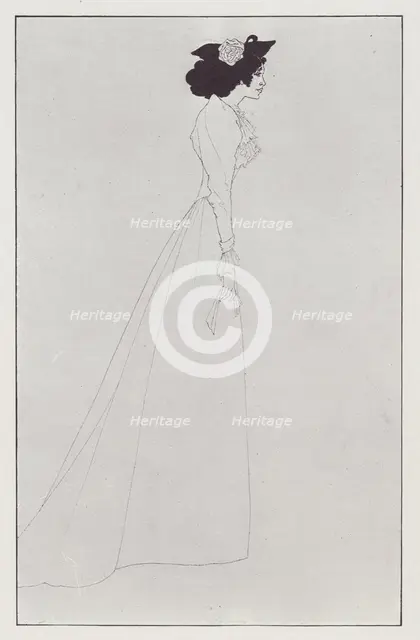 Mrs Patrick Campbell, 1894. Creator: Aubrey Beardsley.