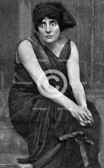 Mrs Patrick Campbell, British stage actress, in the role of 'Electra', 1908 (1951). Artist: Unknown