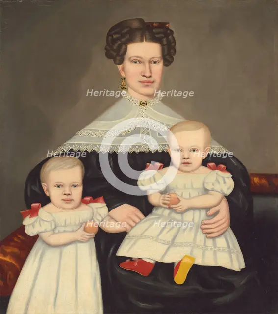 Mrs. Paul Smith Palmer and Her Twins, 1835/1838. Creator: Erastus Salisbury Field.