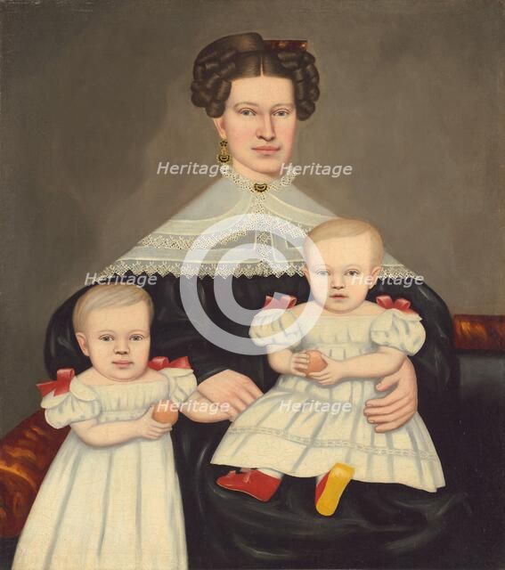 Mrs. Paul Smith Palmer and Her Twins, 1835/1838. Creator: Erastus Salisbury Field.