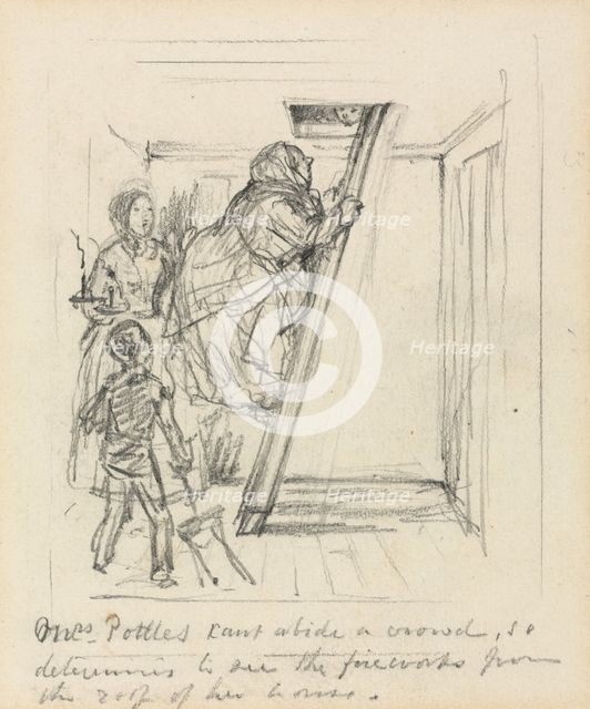 "Mrs. Pottles cant abide a Crowd". Creator: John Leech (British, 1817-1864).