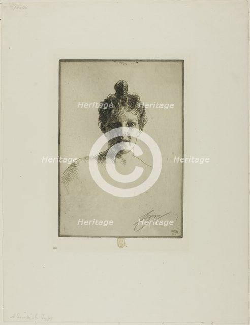 Mrs. Runeberg, 1900. Creator: Anders Leonard Zorn.