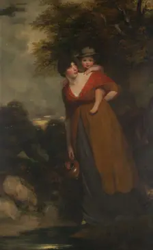 Mrs. Richard Brinsley Sheridan (Hester Jane Ogle, 1775/76-1817) and Her Son...). Creator: John Hoppner