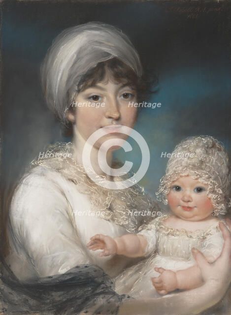 Mrs. Robert Shurlock (Henrietta Ann Jane Russell, 1775-1849) and Her Daughter Ann, 1801. Creator: John Russell.