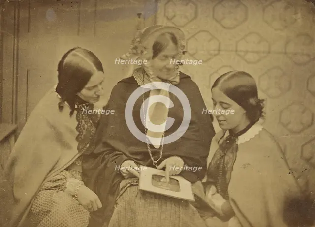 Mrs. Stanley Percival and daughters, about 1860-1875. Creator: Unknown.