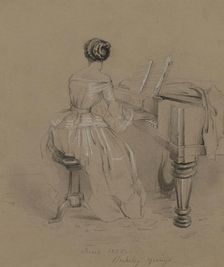Mrs. Strother at the Piano, 1855. Creator: David Hunter Strother