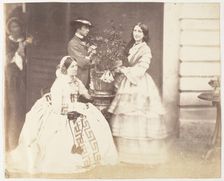 Mrs Stuart, J.C.S and Mrs d'Aguilar, Barrackpore, 1858. Creator: Unknown