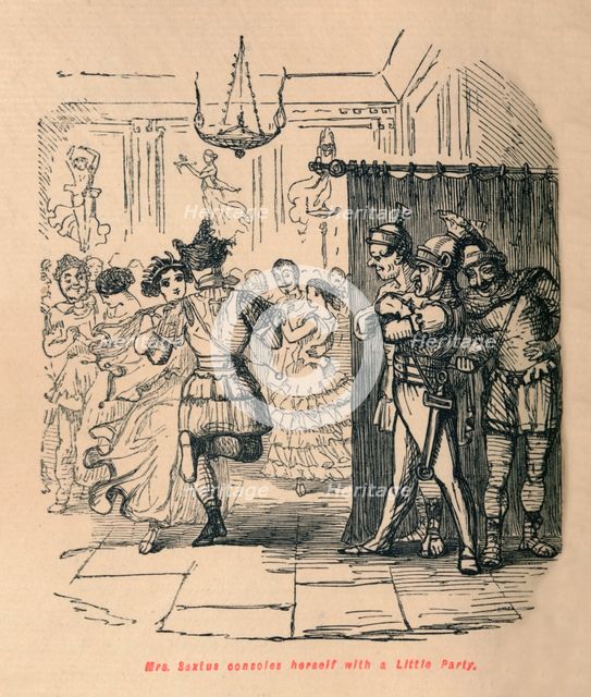 'Mrs Sextus consoles herself with a Little Party', 1852. Artist: John Leech.